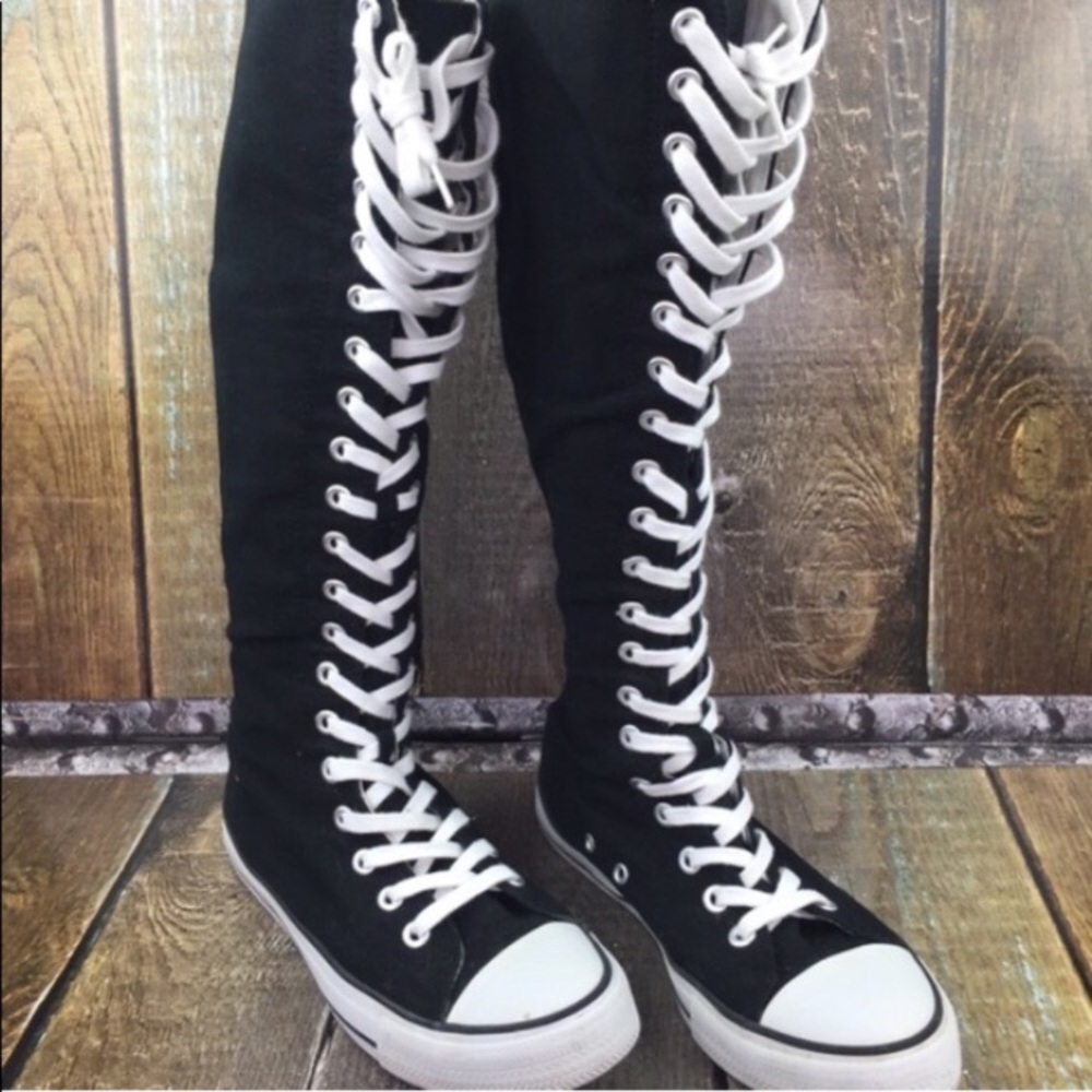 Converse like knee high sneaker shoes